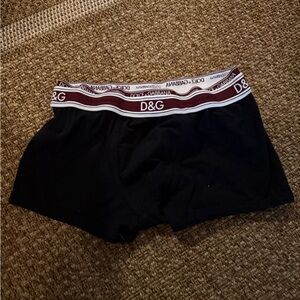 Dolce & Gabbana Black Boxer Briefs with Burgundy Waistband